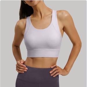 Soutien-gorge de sport sans couture pour femme, col carré, dos nageur, maintien moyen, yoga, fitness, couleur unie, respirant, séchage rapide, Spandex Polyester - Product Image 1