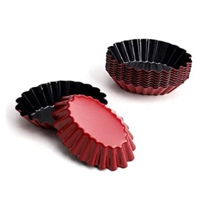 Mini moule à tarte ovale antiadhésif prêt à l'emploi en acier au carbone pour la cuisson de tartelettes et de tartes Outil de cuisson réutilisable - Product Image 1