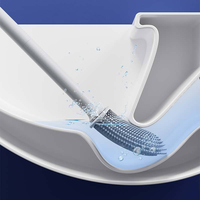 Brosse de nettoyage des toilettes à séchage rapide, écologique, de haute qualité, mini, de l'usine Sunshine RTS, vente chaude, silicone/plastique
