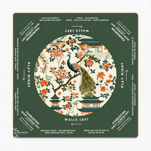 Tapis de Mahjong Personnalisé à Motif Paon Vert, Antidérapant, Séchage Rapide, avec Bordures Soudées, pour Salle de Jeu - Vente en Gros - Product Image 1