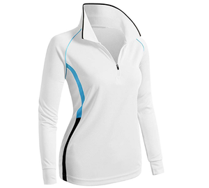 <span class=keywords><strong>POLO</strong></span> da donna di alta qualità 100% poliestere abbigliamento sportivo <span class=keywords><strong>Polo</strong></span> manica lunga Zip collo donna camicie da Golf <span class=keywords><strong>POLO</strong></span> vuote - Product Image 1