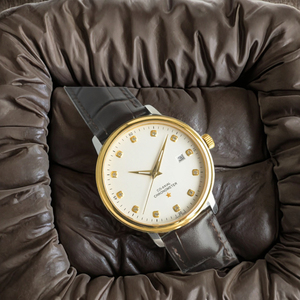 男性用高级ステンレスレザーアナログクォーツウォッチダブルカレンダー付き学生用ウォッチボックス - Product Image 3