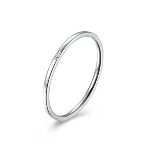 Diamond <b>Ring</b> For Women 1mm Round Brilliant Cut Gold <b>Plain</b> <b>Ring</b> Everyday Wear - Product Image 5