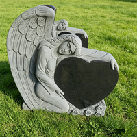 Monument funéraire en granit personnalisé en forme de cœur, pierre tombale pour cimetière, sculptée à la main