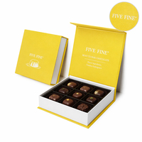 Boîte cadeau chocolat personnalisée en matériaux recyclés rose adorable, boîtes rigides magnétiques noires de luxe