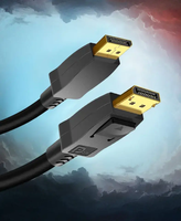 Câble DP 8K 1.4V HD Mâle-Mâle en Métal avec Boucle, Câble Optique en PVC pour Vidéo, PC, Ordinateur Portable, Téléviseur, Projecteur, Lecteur DVD