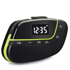 Radio numérique PLL portable AM FM avec sangle de bras réglable, résistance à l'eau IPX4, super basses, volume numérique, 2 piles UM 4 - Product Image 1