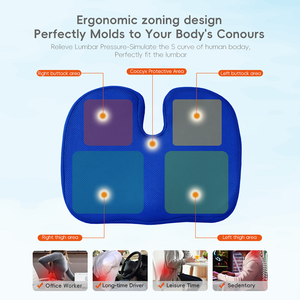 YUE RISE Orthopedic Memory Foam Seat Cushion Long Sitting Comfort Sciatica and Coccyx Pain Relief <strong>Chair</strong> <strong>Pad</strong> for Office <strong>Chair</strong> - Product Image 3