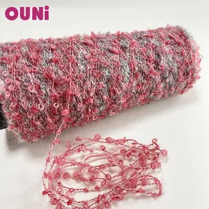 Fil fantaisie Space dye pour tricot pull écharpe utiliser un fil de laine de 13nm avec un fil de boucle