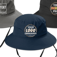 Chapeau Boonie Tactique Bob de Surf Personnalisé pour Homme, Imperméable, en Polyester Nylon, avec Maille et Cordon, pour Camping Randonnée Pêche