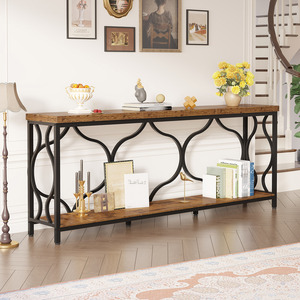 Nouveautés Table Console de Canapé Rustique en Bois <span class=keywords><strong>pour</strong></span> Entrée et Salon avec Étagère - Product Image 4