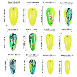 <span class=keywords><strong>Ongles</strong></span> pré-dessinés en forme d'amande, amovibles, avec logo personnalisable, contraste de couleurs Flash Halo, design INS, collection <span class=keywords><strong>Automne</strong></span> Hiver - Product Image 3