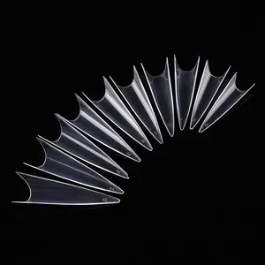 Half cover exrta long XXL eco-friendly acrylic clear and natural false pointed stiletto nail tips