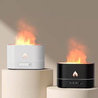 Humidificador de 250 ml con Llama, Difusor de Aromaterapia con Llama de Fuego para Chimenea, con Temporizador, Humidificador de Aire para Oficina