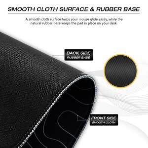 XVX Großes Gaming-Mauspad für Schreibtisch Schwarz-Weiß Topografisch XXL 35,4x15,7 Zoll Wasserdicht Rutschfeste Faserbasis Schreibtischunterlage - Product Image 5