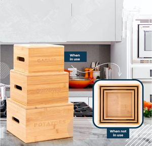 Contenitore portafrutta, verdura e bambù per cucina e <span class=keywords><strong>scrivania</strong></span> - Product Image 5