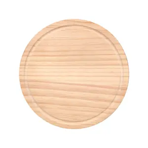 Pine wood round cutting board cheese boards Bread cake Pizza wood tray chopping board with juice groove