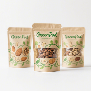 Food Grade Custom Printed Kraft <b>Paper</b> Stand Up Pouch with Zip Lock Bag for Spices <b>Seeds</b> Seasoning Packaging - Product Image 1