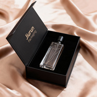 Boîte cadeau cosmétique de luxe noire personnalisée avec logo, 50 ml, 100 ml, boîte d'emballage magnétique pour parfum, vente chaude