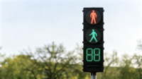 Feu de signalisation solaire intelligent pour passage piétonnier, avec boîtier PC, bouton-poussoir, 200mm, 300mm, 12 pouces, 400mm