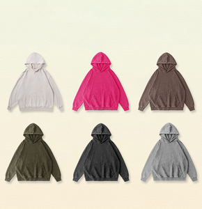 H5566 Manufacturer Wholesale Custom 350 Gsm Cotton Blends Washed Hoodies Blank Oversized Unisex Hoodies - Product Image 3