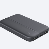 OEM 22,5W Charge rapide Haute capacité 5000mAh Batterie externe ABS Li-Polymère Ultra compacte Taille carte Chargeur portable Double USB Type-C