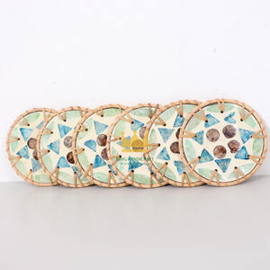 Posavasos de Ratán y Madreperla Ecológicos y Modernos, Personalizados, Aislantes, Hechos en Vietnam, Gran Venta - Product Image 4