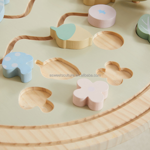Asweets Produttore OEM ODM di Giocattoli Educativi Montessori per Bambini, Tavolo Sensoriale <span class=keywords><strong>con</strong></span> Pista Ferroviaria in Legno - Product Image 3