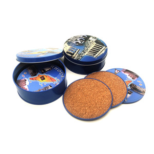 Promotion Christmas Custom Full Color Printed Logo Round Shape Coffee Cup Coaster Metal Tin Beer Tinplate Beverage Coasters