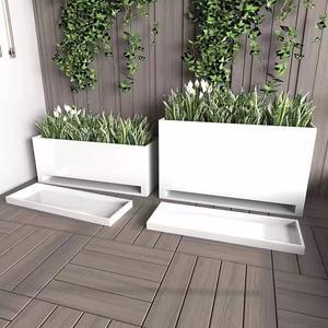 Maceta a Prueba de Fugas con Bandeja de Agua Extraíble, Protector de Piso, Jardinera Rectangular con Bandeja de Drenaje Desmontable para Uso en Interiores - Product Image 1