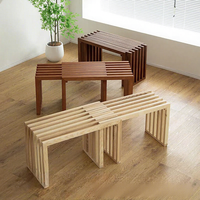 Banc de rangement rétractable moderne en bois massif, en olivier ancien, pour l'entrée, la remise de chaussures, le balcon, la maison ou comme chaise d'attente