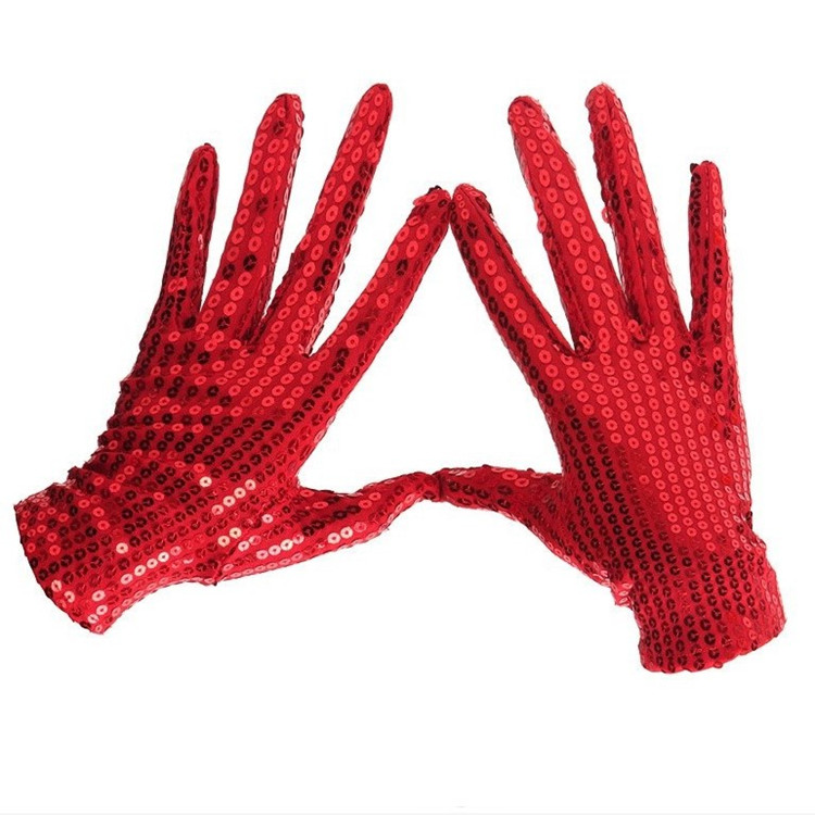 Pailletten Handschuhe Silber - Glitzer Tanzhandschuhe Für Bühne & Party