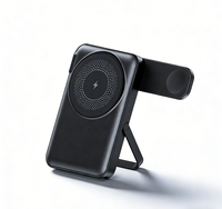 Batterie externe portable 10000 mAh avec support, chargeur sans fil ultra-rapide 15 W, design antidérapant pour bureau