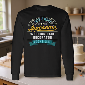 Camiseta de manga larga para decorador de pasteles de boda, camiseta con diseño de ocupación de trabajo - Product Image 3