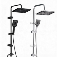 Ensemble colonne de douche séparée, Robinet de salle de bain monocommande eau froide, Robinet de baignoire, Pommeau de douche pluie, Finition polie