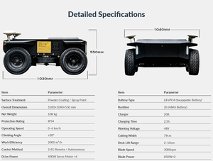 Cortacésped Robótico Eléctrico Inteligente XuanNiao R1, Navegación RTK 4WD, Ancho de Corte de 31 Pulgadas, para Huertos y Campos de Golf - Product Image 6