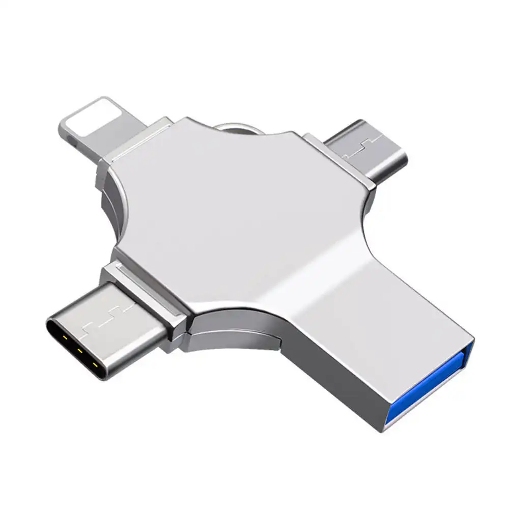 4 In1 Flash Geheugen U Schijf Usb 3.0 Interface Leessnelheid 110 M/s Schrijven 30 Mb/s Otg Usb Flash Drive Voor Interface Usb/Micro/Type-C