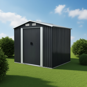 Caseta Metálica Apex de 6 x 8 Pies, Unidad de Almacenamiento de Acero Galvanizado, Estilo Industrial, para Jardín Exterior - Product Image 2