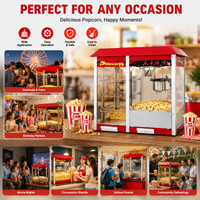 Machine à Popcorn Électrique Professionnelle Commerciale en Acier Inoxydable avec Chauffe-Plat et Éclairage pour Cinémas et Magasins