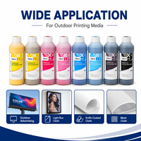 Tinta Eco Solvent Tahan Cuaca 1 Tahun untuk Printhead Epson I3200 DX5 XP600 TX800 untuk Pencetakan Spanduk Mesh Sementara di Luar Ruangan