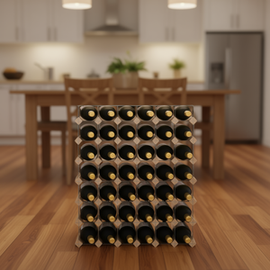 Estante para Vino de Madera de Pino Maciza con Capacidad para 42 Botellas, Diseño Moderno, Mueble para el Hogar - Product Image 2