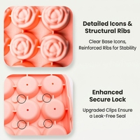 Moule en silicone personnalisé de qualité alimentaire sans BPA, à démoulage facile, pour congélateur, plateau à roses à 9 cavités avec couvercle, moule à boules de glace, bacs à glaçons