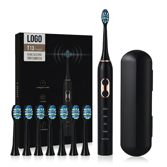 Sonic Electric Toothbrush 5 Modes IPX7 Waterproof DuPont Soft Bristle Adult Rechargeable Electric Toothbrush OEM Custom