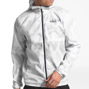 Veste à capuche coupe-vent en polyester léger pour hommes manteau d'hiver avec fermeture éclair respirant logo personnalisé grande taille - Product Image 2