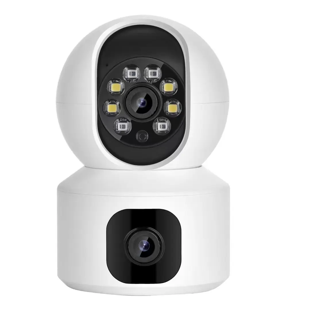 Indoor Dual Lens Mini IP Camera 2K 4MP WIFI Wireless Security Night Vision Camara Video Surveillance Camera