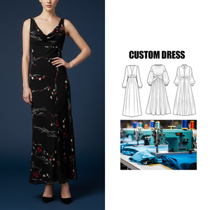 Gaun Tanpa Lengan Motif Cetak Temperamen Musim Panas untuk Wanita, Model V-Neck Lurus, Layanan OEM - Product Image 1