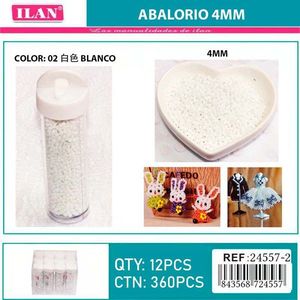 Perline bianche Ilan Abalorio da 4 mm per artigianato e creazione di gioielli - Product Image 3