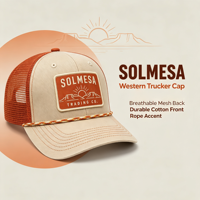Casquette Trucker Western en Coton Respirant avec Logo en Maille Style Cowboy pour Activités de Plein Air, Ferme, Randonnée et Usage Quotidien