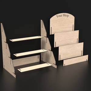 3-Tier Thẻ quà tặng Rack hiển thị Laser Cut svg tập tin cho cửa hàng hoặc truy cập sử dụng - Product Image 6