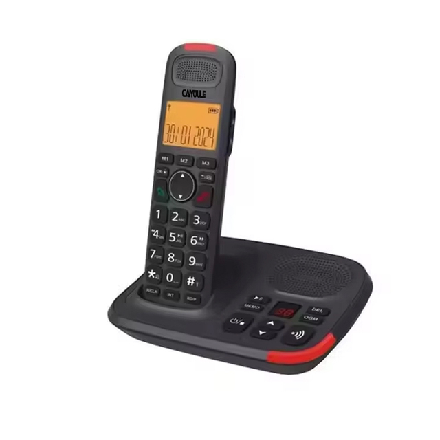 Caiyoule Expandable DECT GSM Cordless Bar Feature Phone 1.8GHz Frequency French/German/English Languages 2 AAA Batteries 10